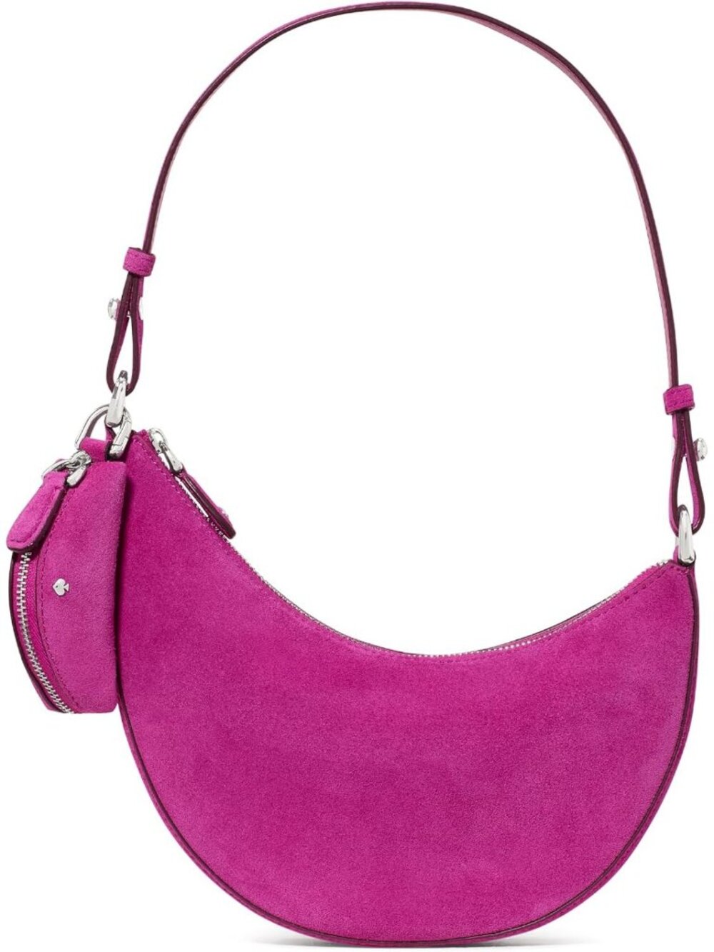 Women's Pink Suede Duo Crinkle Metallic Leather Mini Shoulder Crossbody Bags